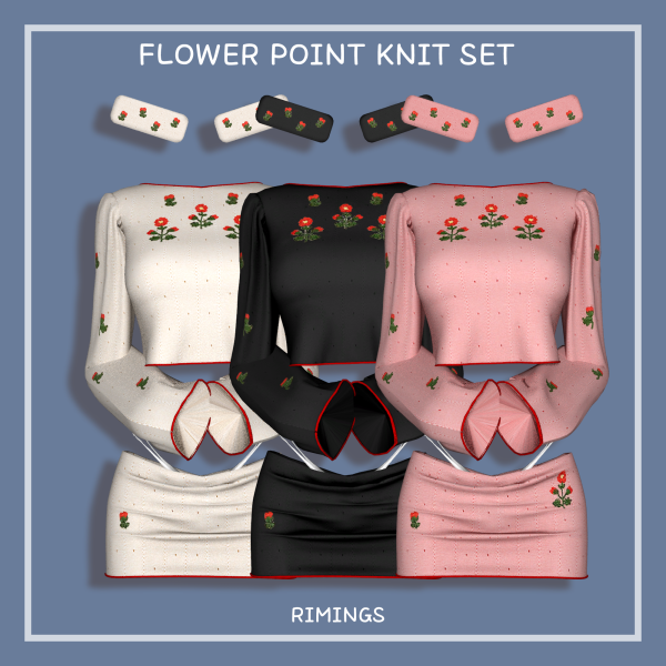 Alpha [RIMINGS] Flower Point Knit Set by simsfinds - The Sims 4 Custom Content