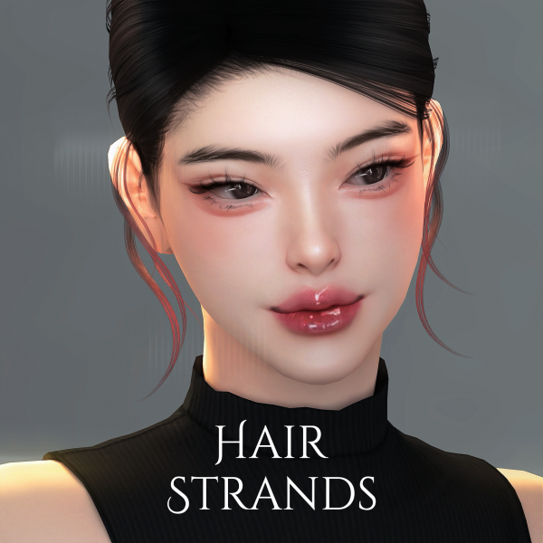 Alpha Hair Strands Set 1 [Updated Please Redownload] by simsfinds - The Sims 4 Custom Content
