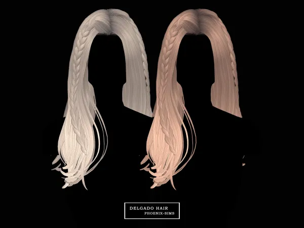 Alpha Delgado Hair by phoenixsims4 - The Sims 4 Custom Content