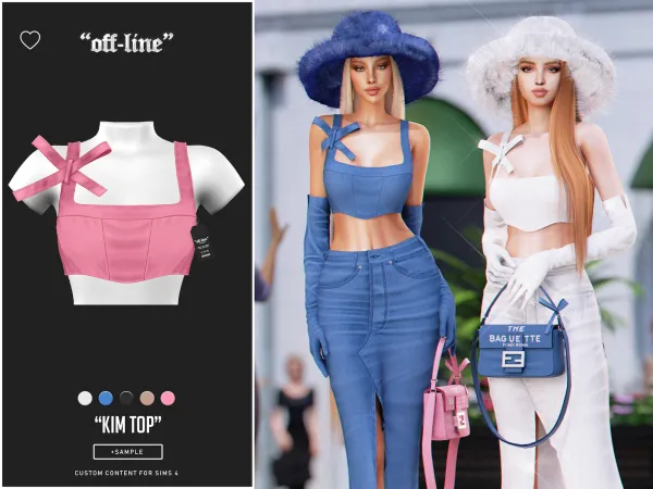 Alpha Off Line Kim Top (Sample) - The Sims 4 Custom Content