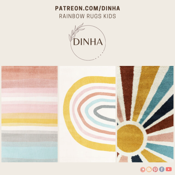 Alpha Rainbow Rugs Kids by dinhagamer - The Sims 4 Custom Content