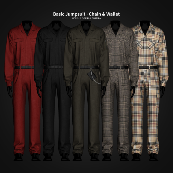 Alpha Basic Jumpsuit Chain Wallet by simsfinds - The Sims 4 Custom Content