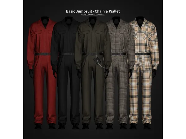Alpha Basic Jumpsuit Chain Wallet by Gorilla Gorilla Gorilla - The Sims 4 Custom Content