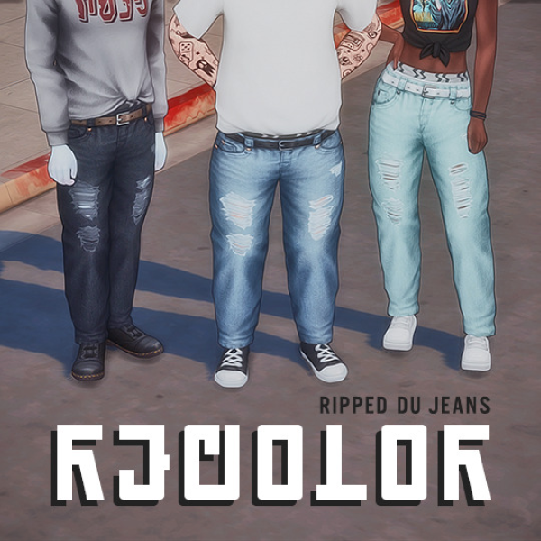 Maxis Match lilamausmaus Ripped DU Jeans BGC by simsfinds - The Sims 4 Custom Content