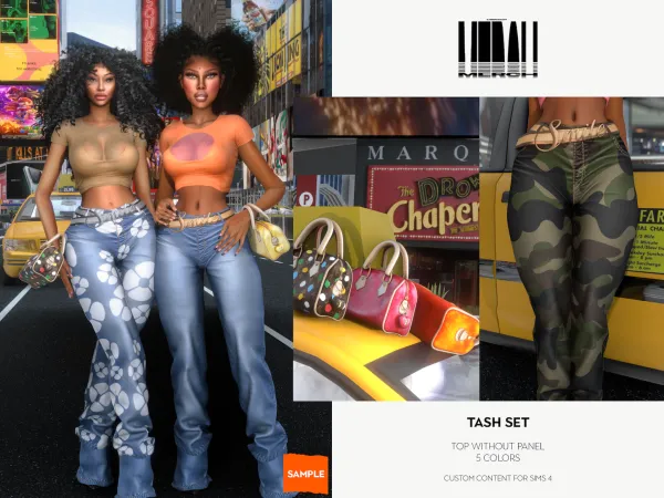 Alpha MERCH Tash Top Sample by bergdorfsims - The Sims 4 Custom Content