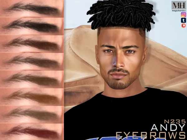 Alpha Andy Eyebrows N235 by magichandcc - The Sims 4 Custom Content