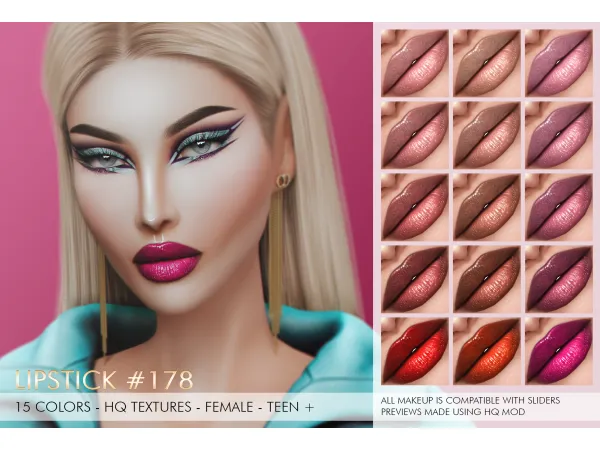 Alpha GENELLA MAKEUP SET lipstick by simsfinds - The Sims 4 Custom Content