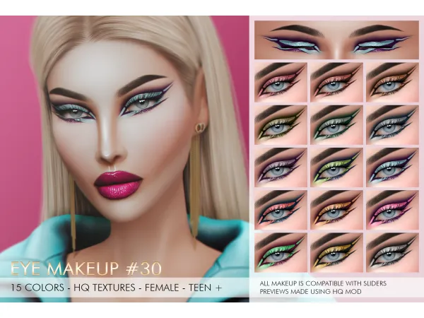 Alpha GENELLA MAKEUP SET by simsfinds - The Sims 4 Custom Content