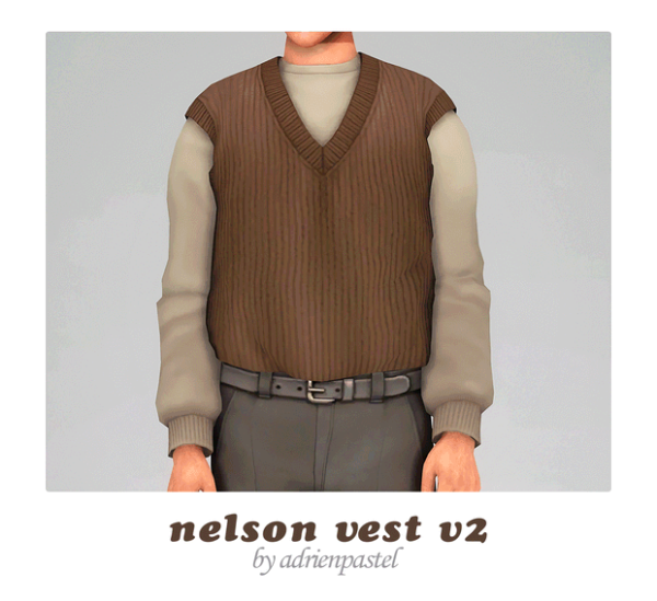 Maxis Match Nelson Tucked Sweater Vest by simsfinds - The Sims 4 Custom Content