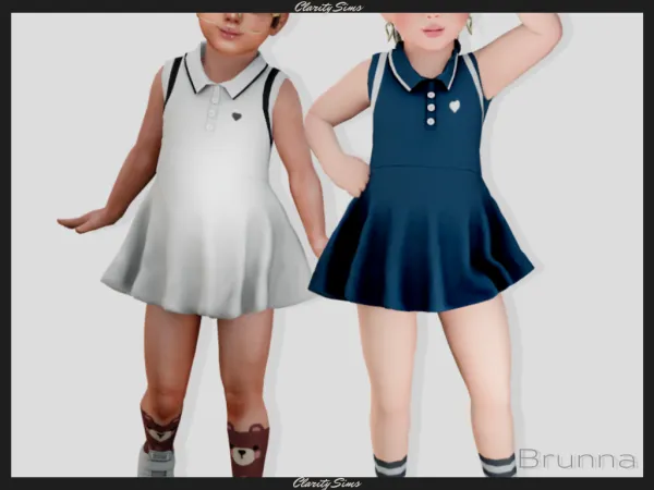 Alpha Brunna Dress Toddler - The Sims 4 Custom Content