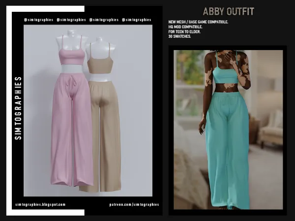 Alpha Abby Outfit by simtographies - The Sims 4 Custom Content