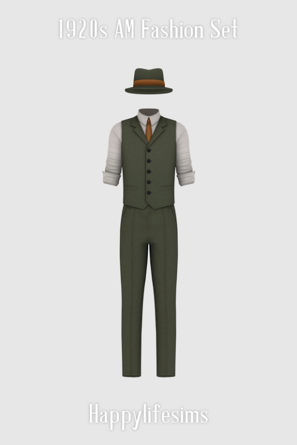 Alpha [Lonelyboy] 1920s AM Fashion Set m) by simsfinds - The Sims 4 Custom Content