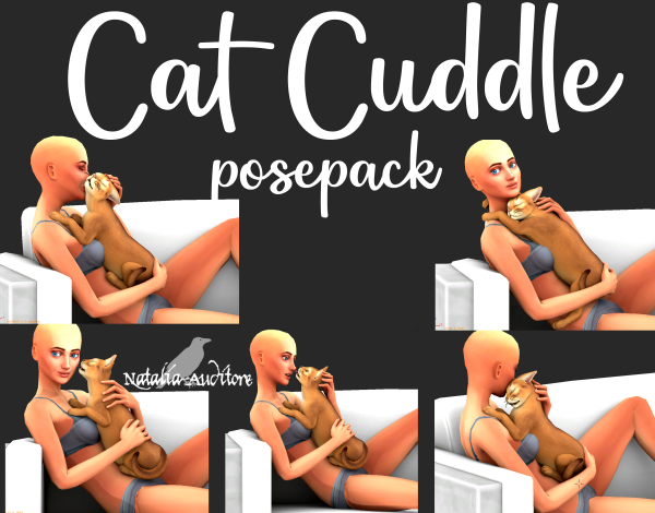 Mix Cat cuddle posepack Auditore by simsfinds - The Sims 4 Custom Content
