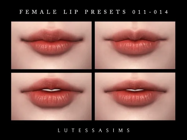 Alpha female lip presets 011 014 by Lutessasims - The Sims 4 Custom Content