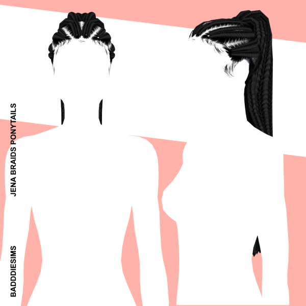 Mix JENA BRAIDS PONYTAIL by simsfinds - The Sims 4 Custom Content