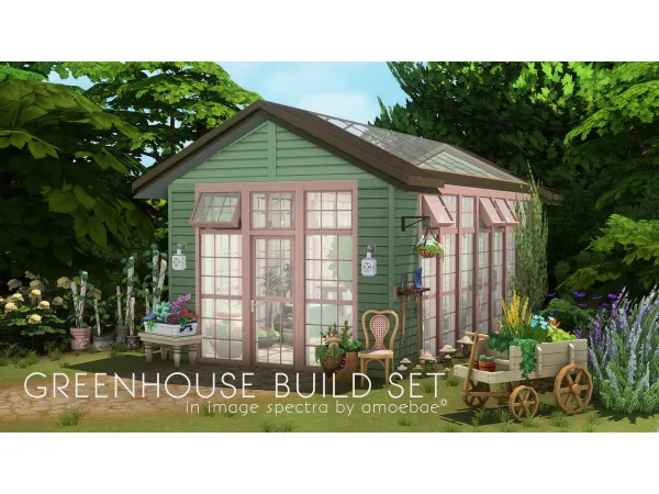 Maxis Match GREENHOUSE BUILD SET in Image Spectra by simsfinds - The Sims 4 Custom Content