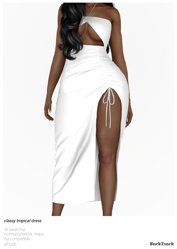 Alpha Classy Tropical Dress Venice Straw Hat by BackTrack - The Sims 4 Custom Content