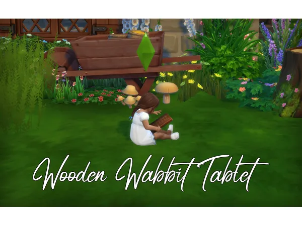 Maxis Match Wooden Wabbit Tablet by simsfinds - The Sims 4 Custom Content