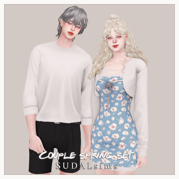 Alpha [sudal] Couple spring set sims by simsfinds - The Sims 4 Custom Content