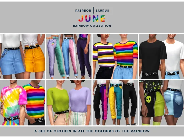 Maxis Match RAINBOW COLLECTION by simsfinds - The Sims 4 Custom Content