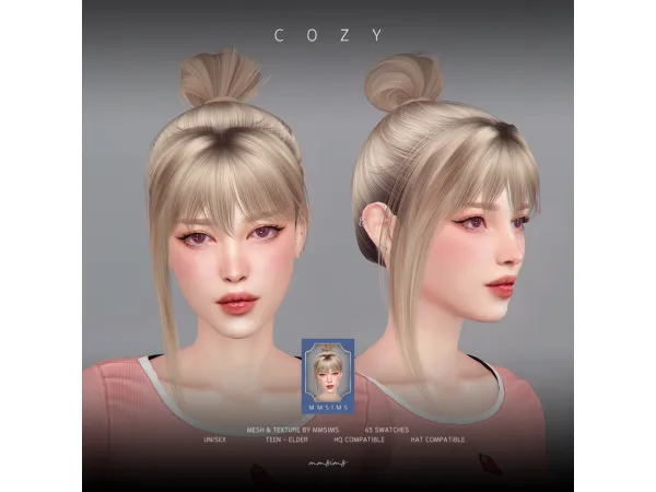 Alpha MMSIMS Hair Cozy by MMSIMS - The Sims 4 Custom Content