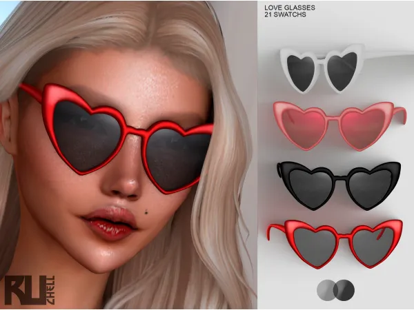 Alpha Love Glasses by ruchellsims - The Sims 4 Custom Content