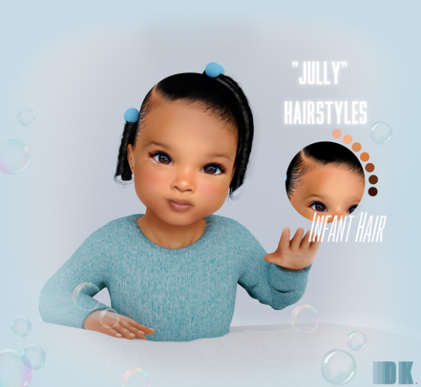 Alpha Jully Hairstyles Infant Hair by simsfinds - The Sims 4 Custom Content