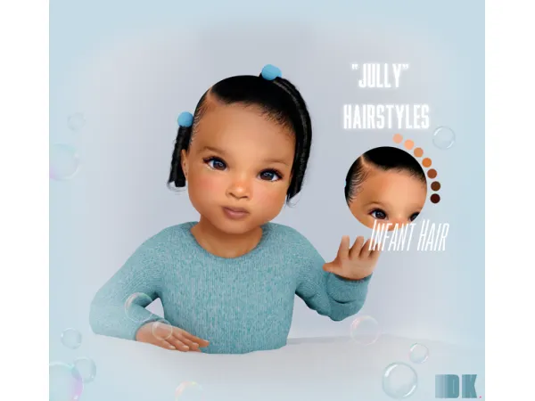 Alpha Jully Hairstyles Infant Hair by Dark Pink - The Sims 4 Custom Content