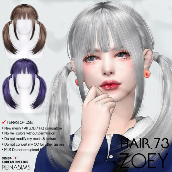 Alpha Reina_TS4_Zoey hair by simsfinds - The Sims 4 Custom Content