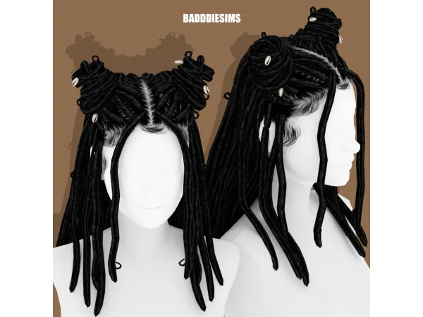 Mix COILEY FAUX LOCS by BADDDIESIMS - The Sims 4 Custom Content