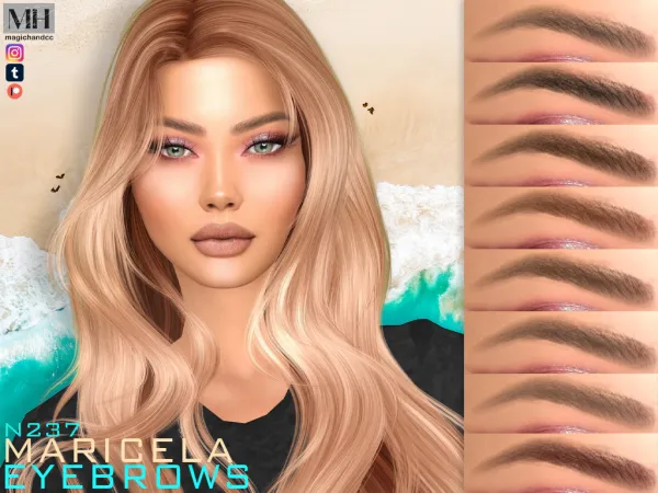 Alpha Maricela Eyebrows N237 by magichandcc - The Sims 4 Custom Content