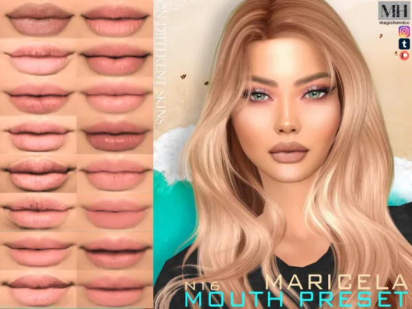 Alpha Maricela Mouth Preset N16 by magichandcc - The Sims 4 Custom Content