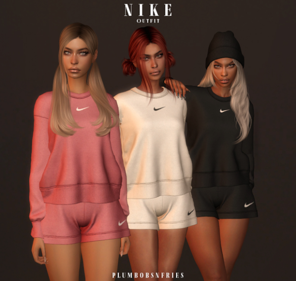 Alpha NIKE outfit by simsfinds - The Sims 4 Custom Content
