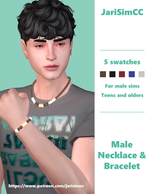 Maxis Match JariSImCC Male Necklace Bracelet 01 by simsfinds - The Sims 4 Custom Content