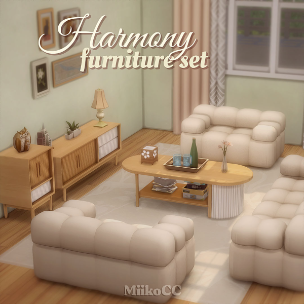 Maxis Match Harmony furniture set by simsfinds - The Sims 4 Custom Content