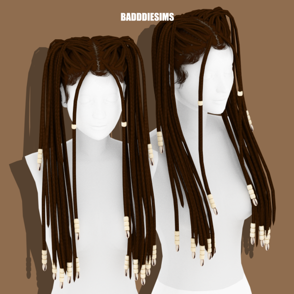 Alpha AMILA BOX BRAIDS by simsfinds - The Sims 4 Custom Content