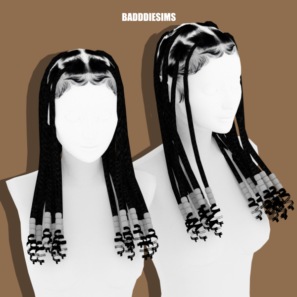 Mix TAÏS BRAIDS by simsfinds - The Sims 4 Custom Content