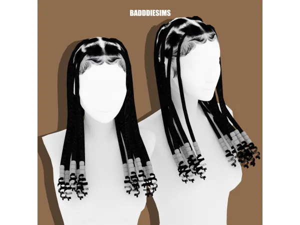 Mix TAÏS BRAIDS by BADDDIESIMS - The Sims 4 Custom Content