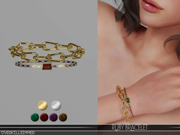 Alpha Ruby bracelet by overkillsimmer - The Sims 4 Custom Content