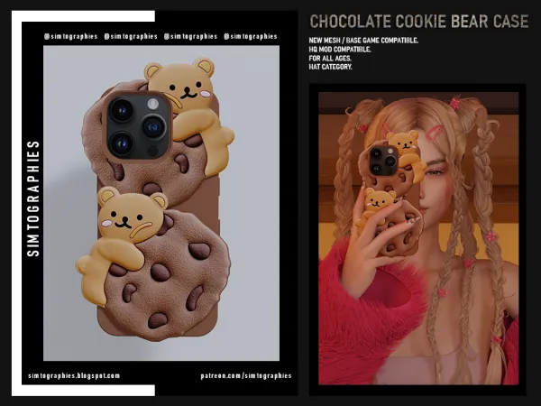 Alpha Chocolate Cookie Bear Case - The Sims 4 Custom Content