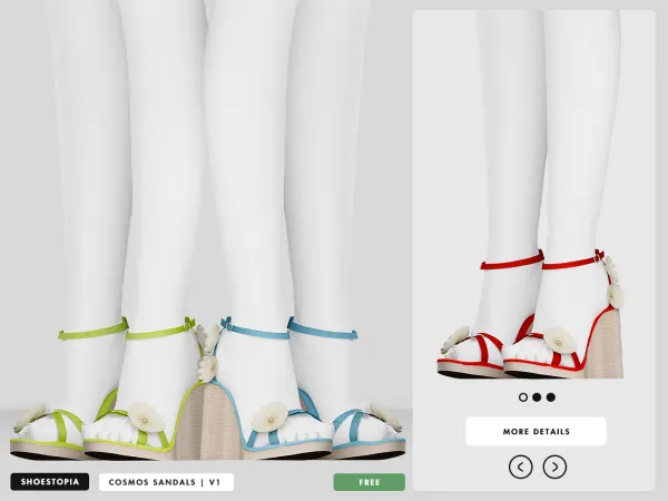 Alpha Cosmos Sandals Dont Need Slider by simsfinds - The Sims 4 Custom Content