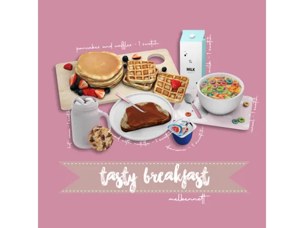 Mix Tasty Breakfast Collection - The Sims 4 Custom Content