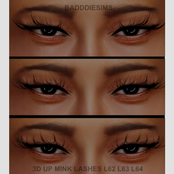 Alpha 3D UP MINK LASHES VERSION L62 L63 L64 by simsfinds - The Sims 4 Custom Content