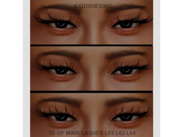 3D UP MINK LASHES VERSION L62 L63 L64 by BADDDIESIMS