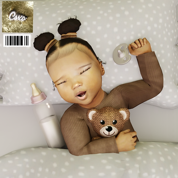 Alpha Laya Buns Infant Hair by simsfinds - The Sims 4 Custom Content