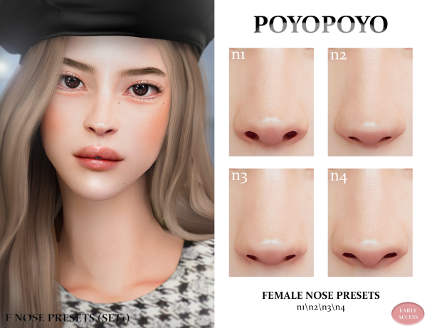 Mix Female Nose Presets (Set1) by simsfinds - The Sims 4 Custom Content