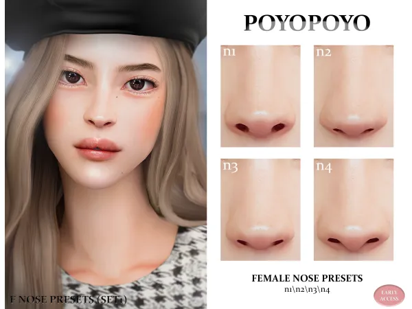 Mix Female Nose Presets (Set1) by PoyoPoyo - The Sims 4 Custom Content