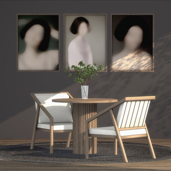 Alpha Gurilla Portraits Knot Artesanal Armchair Spodsbjerg Dining Table by simsfinds - The Sims 4 Custom Content