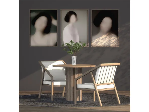 Alpha Gurilla Portraits Knot Artesanal Armchair Spodsbjerg Dining Table by heurrs - The Sims 4 Custom Content