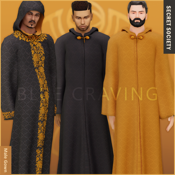 Maxis Match Blue Craving Secret Society Male Gown by bluecraving - The Sims 4 Custom Content